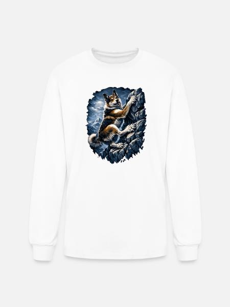 Alpine Husky Climber - Men's Long Sleeve T-Shirt - white