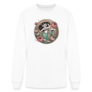 Mermaid in Rose Circle - Men's Long Sleeve T-Shirt - white - Front