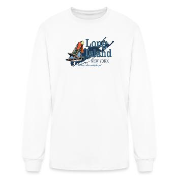 Long Island Beach Chair on Map - Men's Long Sleeve T-Shirt - white - Front