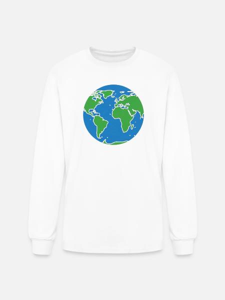 Eco World Map Circle - Men's Long Sleeve T-Shirt - white