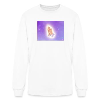 Praying Hands Glow - Men's Long Sleeve T-Shirt - white - Front