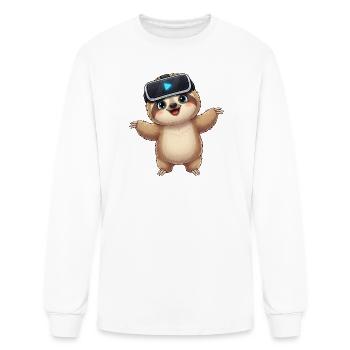 Joueur de réalité virtuelle paresseux - T-shirt à manches longues Homme - blanc - Devant