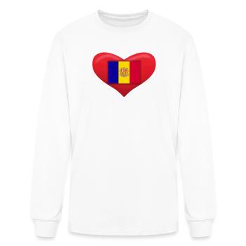 Andorra Flag Heart - Men's Long Sleeve T-Shirt - white - Front