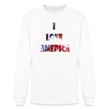 I Love America Color Burst - Men's Long Sleeve T-Shirt - white - Front