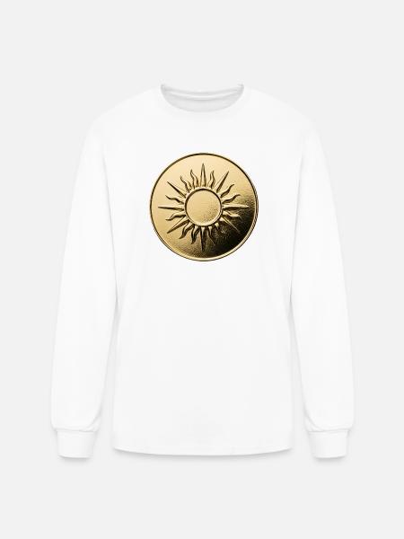 Golden Sunburst Emblem - Men's Long Sleeve T-Shirt - white