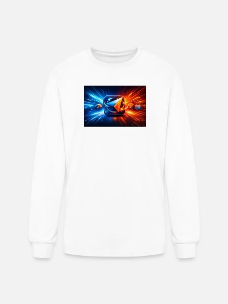 Neon Paper Plane Velocity - Men's Long Sleeve T-Shirt - white