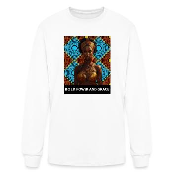 Kente Queen: Bold Power and Grace - Men's Long Sleeve T-Shirt - white - Front