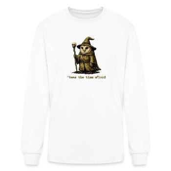 Owl Wizard in Tattered Robe - Men's Long Sleeve T-Shirt - white - Front