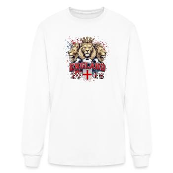 England 2026 Three Lions Football Design England  - Men's Long Sleeve T-Shirt - white - Front