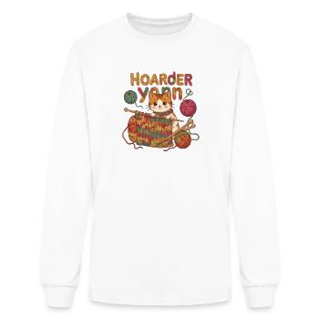 Hoarder Yarn Cat Knitting - Men's Long Sleeve T-Shirt - white - Front