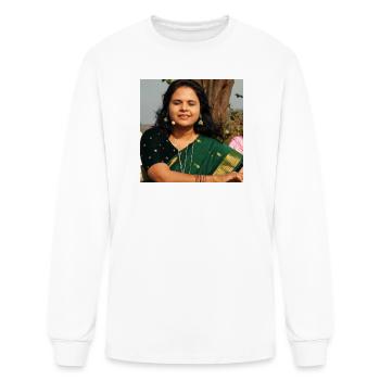 Emerald Saree Portrait - Men's Long Sleeve T-Shirt - white - Front