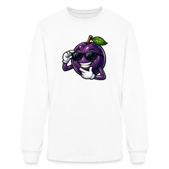 Cool plum cartoon comic fruit summer - Men's Long Sleeve T-Shirt - white - Front