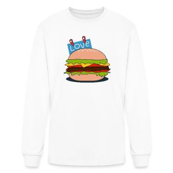hamburger lover - Men's Long Sleeve T-Shirt - white - Front