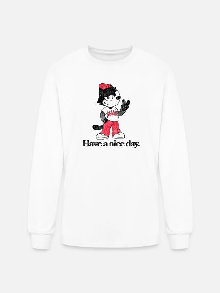 Felix The Cat In Skater Style & Have A Nice Day - Men's Long Sleeve T-Shirt - white
