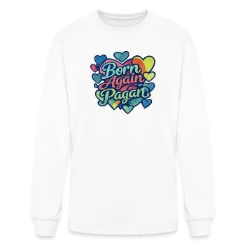 Born Again Pagan Hearts - Men's Long Sleeve T-Shirt - white - Front