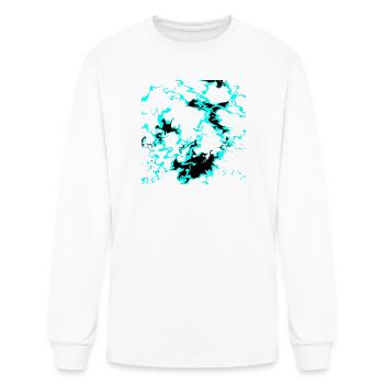 Electric Turquoise Swirl - Men's Long Sleeve T-Shirt - white - Front