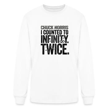 Chuck Norris Infinity Twice - Men's Long Sleeve T-Shirt - white - Front