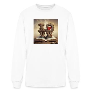 Love in Pages on the Seaside - Men's Long Sleeve T-Shirt - white - Front