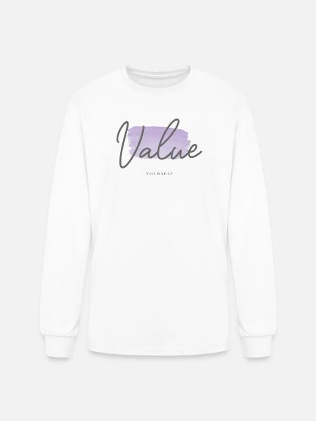 Value Yourself - Men's Long Sleeve T-Shirt - white
