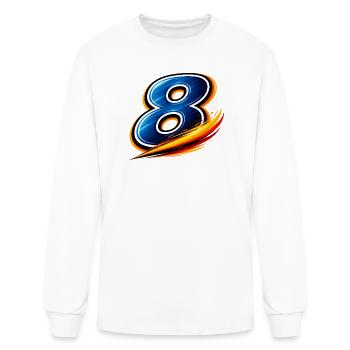 Number 8 Football Shirt - Midfielder/All-Rounder - Men's Long Sleeve T-Shirt - white - Front