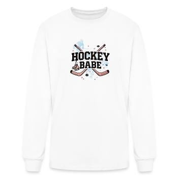 Hockey Babe Sparkle Skates - Men's Long Sleeve T-Shirt - white - Front