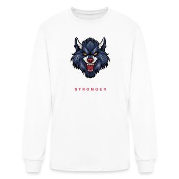 The Wolf Stronger Emblem - Men's Long Sleeve T-Shirt - white - Front