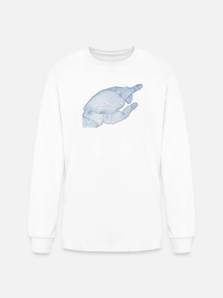 Geometric Hand Silhouette with Fractals - Men's Long Sleeve T-Shirt - white
