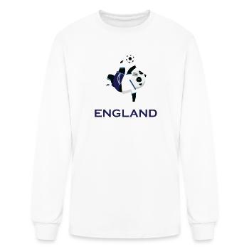 England Soccer Panda - Men's Long Sleeve T-Shirt - white - Front