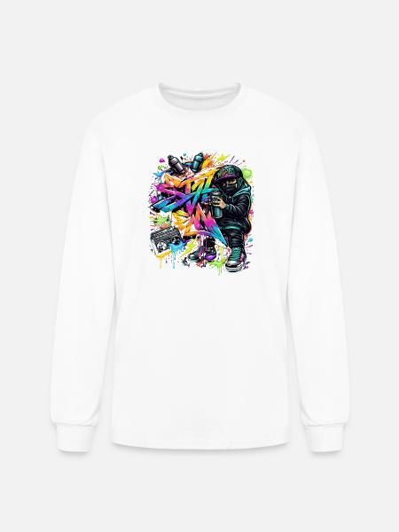 Graffiti Kid Spray Art Burst - Men's Long Sleeve T-Shirt - white