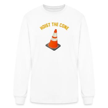 Hoist The Cone Funny Baseball Meme, Funny Hoist  - Men's Long Sleeve T-Shirt - white - Front