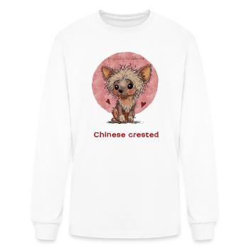 Chien chinois à crête - T-shirt à manches longues Homme - blanc - Devant