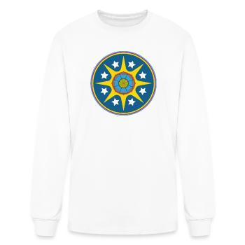 Solar Starburst Emblem Circle - Men's Long Sleeve T-Shirt - white - Front