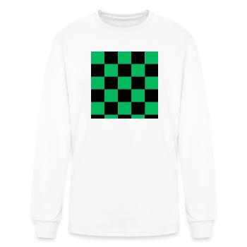 Emerald Night Checkerboard - Men's Long Sleeve T-Shirt - white - Front