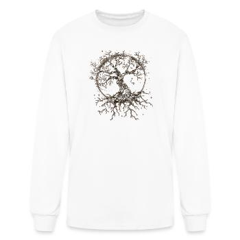 Ancient Tree within Circular Rune - Men's Long Sleeve T-Shirt - white - Front