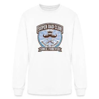 Super Dad Club Vintage Blue Mustache Emblem - Men's Long Sleeve T-Shirt - white - Front