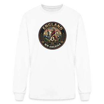 England Lion Football Cup 2026 Crest - Men's Long Sleeve T-Shirt - white - Front