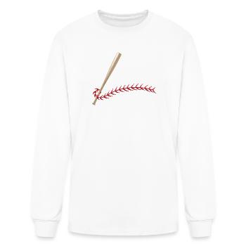 baseball bat with stitch - Men's Long Sleeve T-Shirt - white - Front