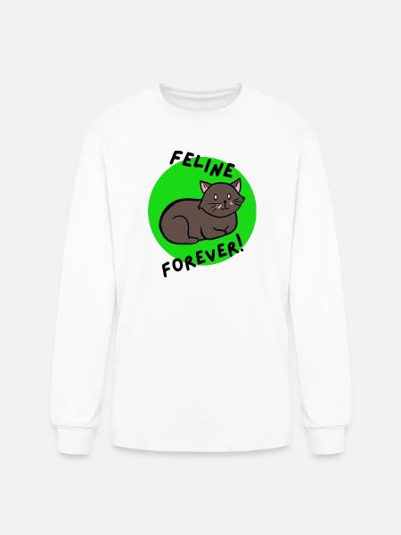 Feline forewer cat lover art - Men's Long Sleeve T-Shirt - white