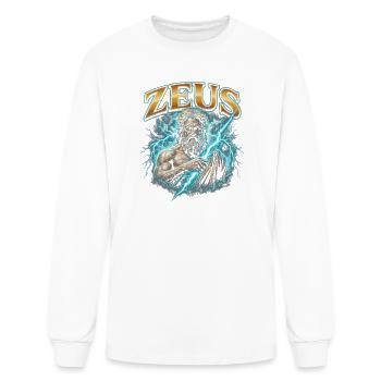 Zeus Lightning God Portrait - Men's Long Sleeve T-Shirt - white - Front