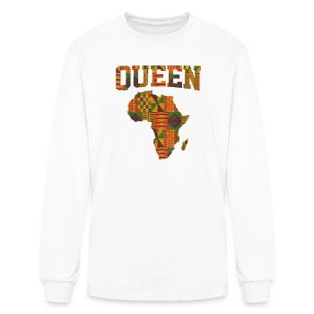 Kente Africa Patchwork Map - Men's Long Sleeve T-Shirt - white - Front