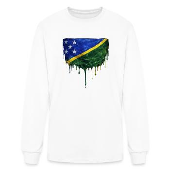 Solomon Islands Dripping Flag - Men's Long Sleeve T-Shirt - white - Front