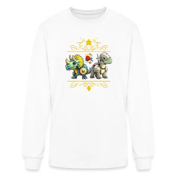 Dino Knights: Armored Dinosaurs - Men's Long Sleeve T-Shirt - white - Front