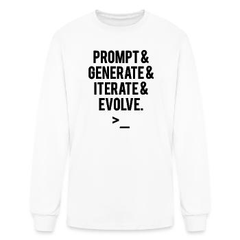 PROMPT & GENERATE & ITERATE & EVOLVE - AI Process  - Men's Long Sleeve T-Shirt - white - Front