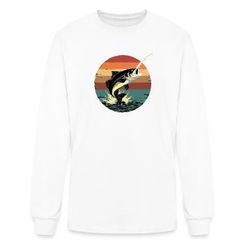 Bass Jump Sunset Lure - Men's Long Sleeve T-Shirt - white - Front