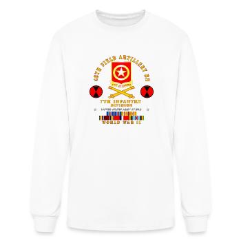 Field Artillery WWII Emblem Patch - Men's Long Sleeve T-Shirt - white - Front
