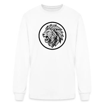 Future Tech Lion - Geometric Circuit Art - Men's Long Sleeve T-Shirt - white - Front
