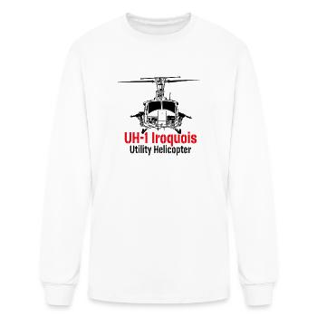 Huey Iroquois Helicopter Vintage Logo - Men's Long Sleeve T-Shirt - white - Front