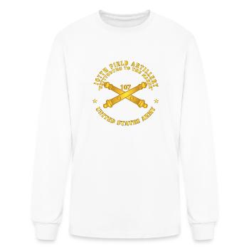 Gold Artillery Crest: Crossed Cannons - Men's Long Sleeve T-Shirt - white - Front