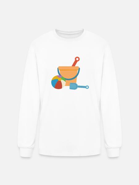 Beach Bucket Playset - Men's Long Sleeve T-Shirt - white