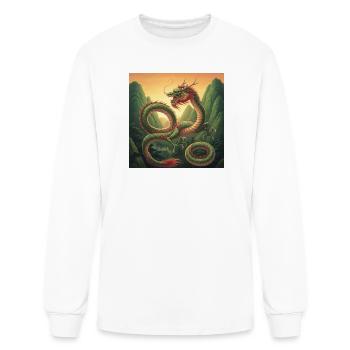 Emerald Dragon Spiral - Men's Long Sleeve T-Shirt - white - Front